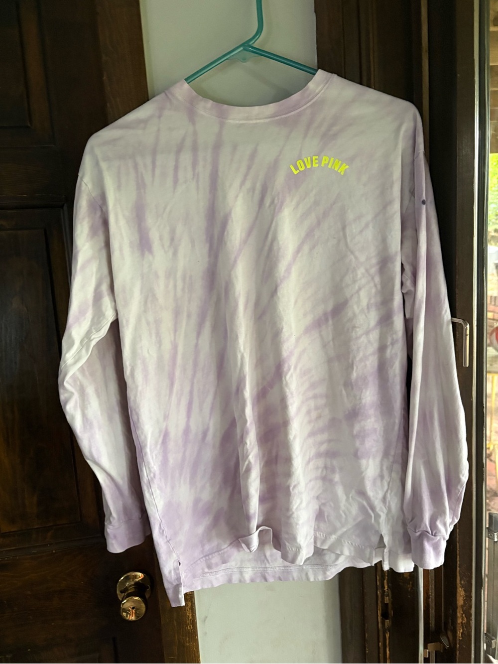 Love Pink Lavender Tie-Dye Long Sleeve Tee